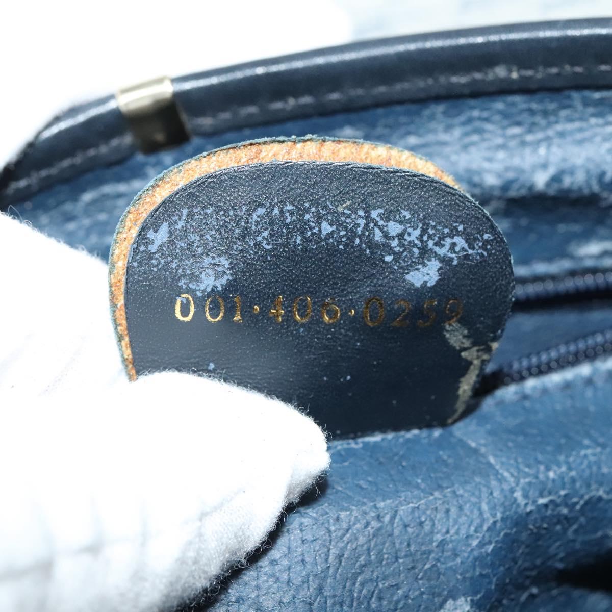 GUCCI Micro GG Supreme Shoulder Bag PVC Navy Gold Auth 135606