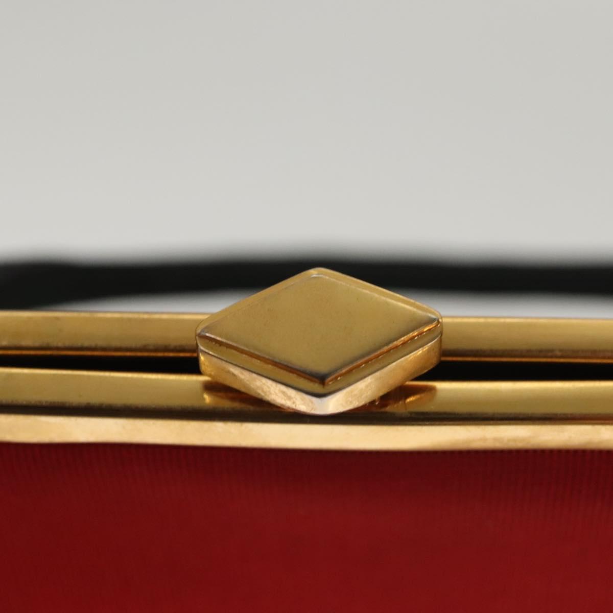 FENDI Hand Bag Nylon Red Gold Auth 135610