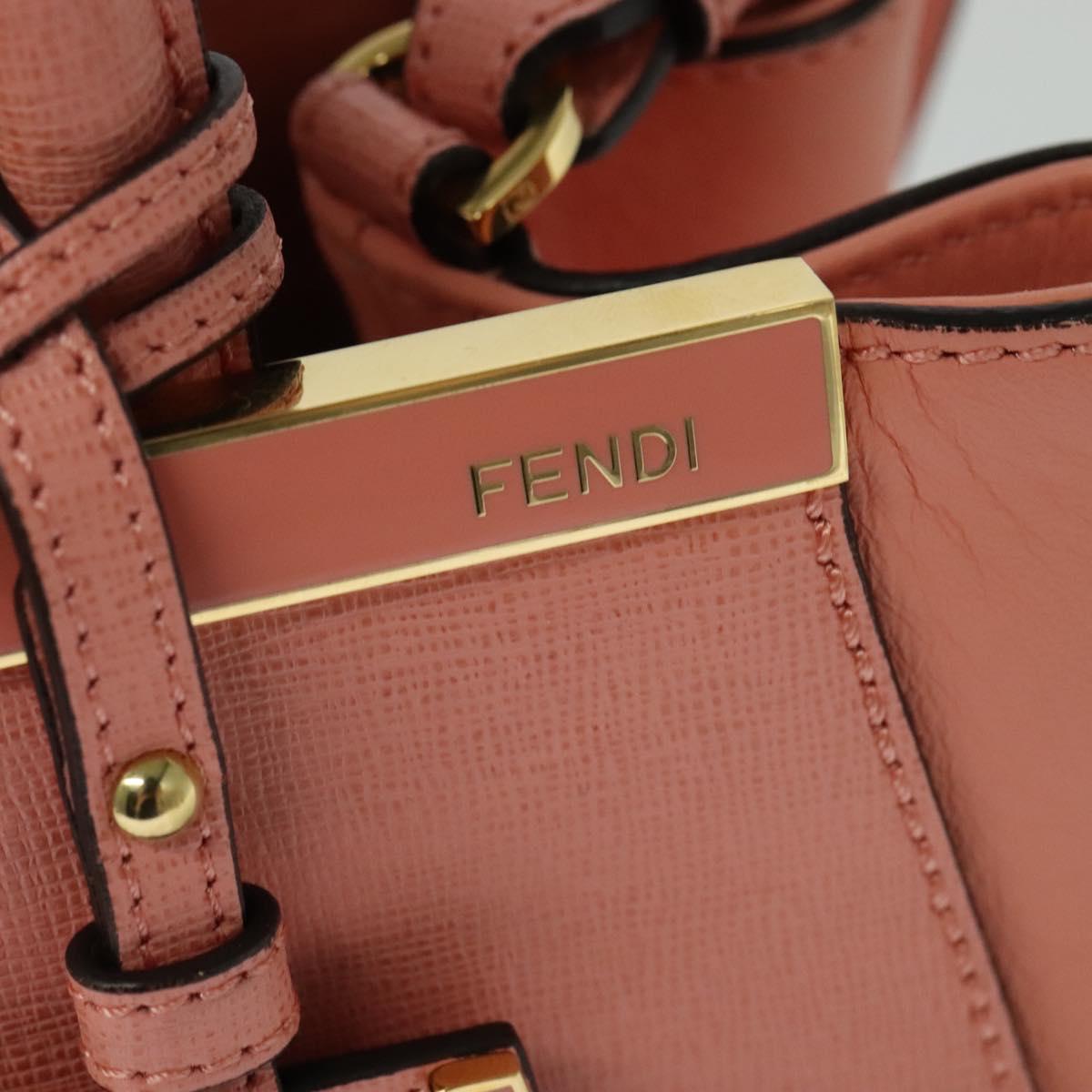 FENDI Petite To Jules Hand Bag Leather 2way Pink Auth 135611