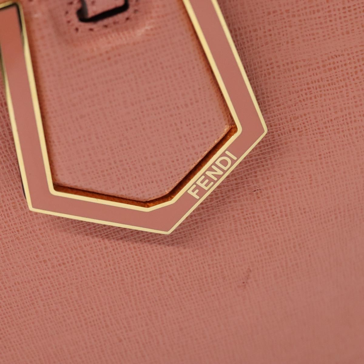 FENDI Petite To Jules Hand Bag Leather 2way Pink Auth 135611