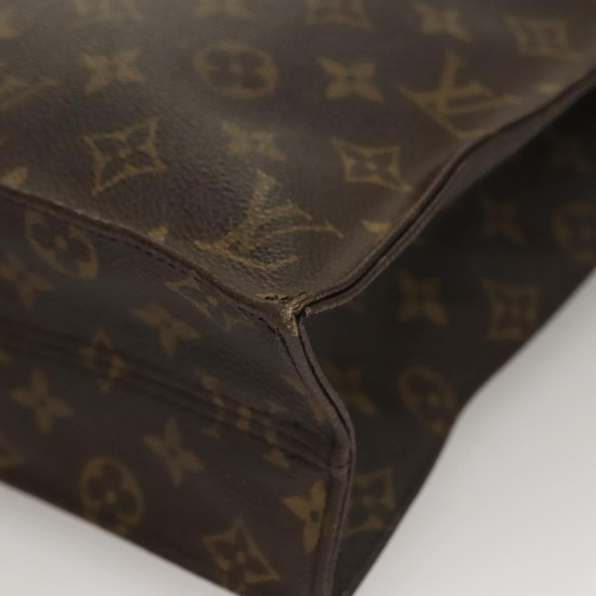 LOUIS VUITTON Monogram Sac Plat Hand Bag M51140 LV Auth 135616