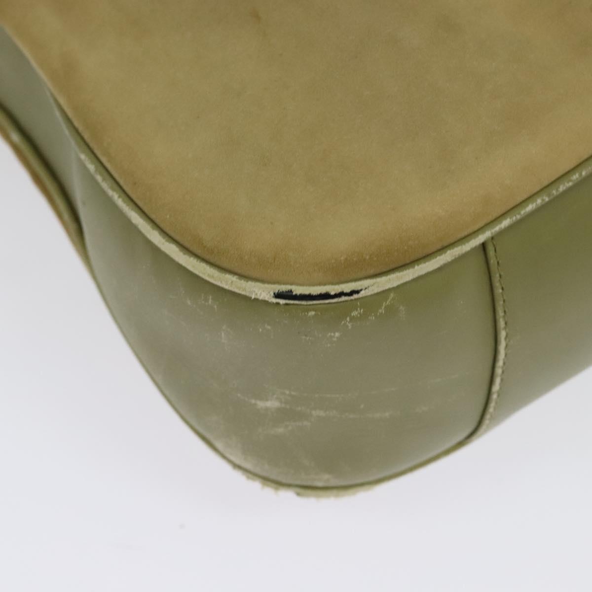 GUCCI Bamboo 2Way Shoulder Bag Suede Beige Gold 001 58 1577 Auth 135624