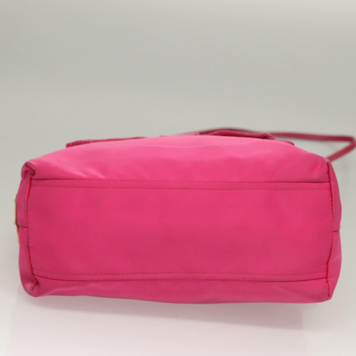 PRADA Hand Bag Nylon 2way Pink Gold Auth 135626