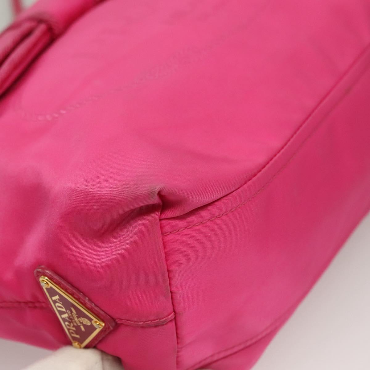 PRADA Hand Bag Nylon 2way Pink Gold Auth 135626