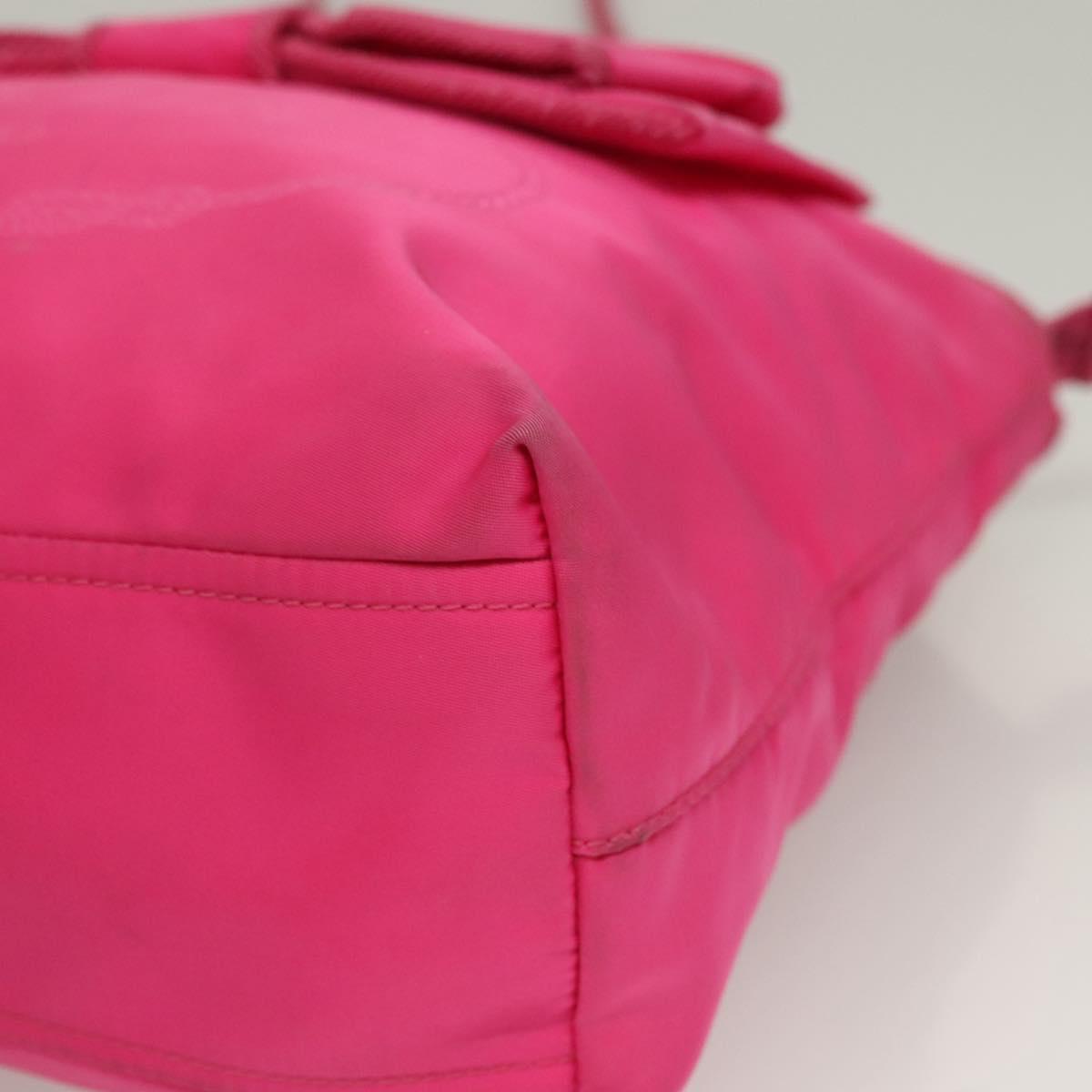 PRADA Hand Bag Nylon 2way Pink Gold Auth 135626