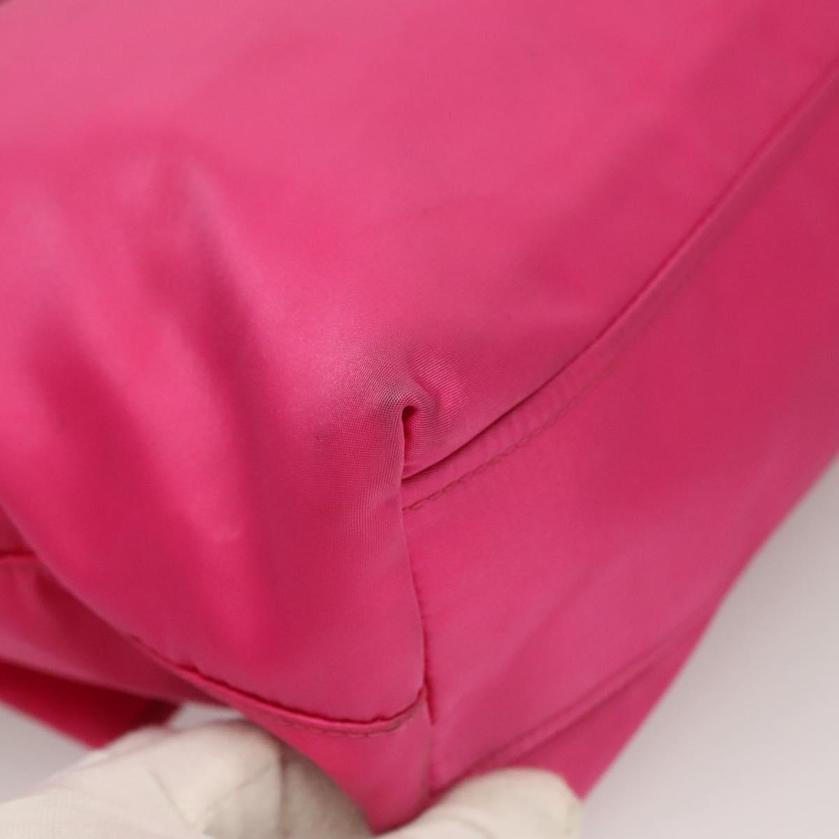 PRADA Hand Bag Nylon 2way Pink Gold Auth 135626