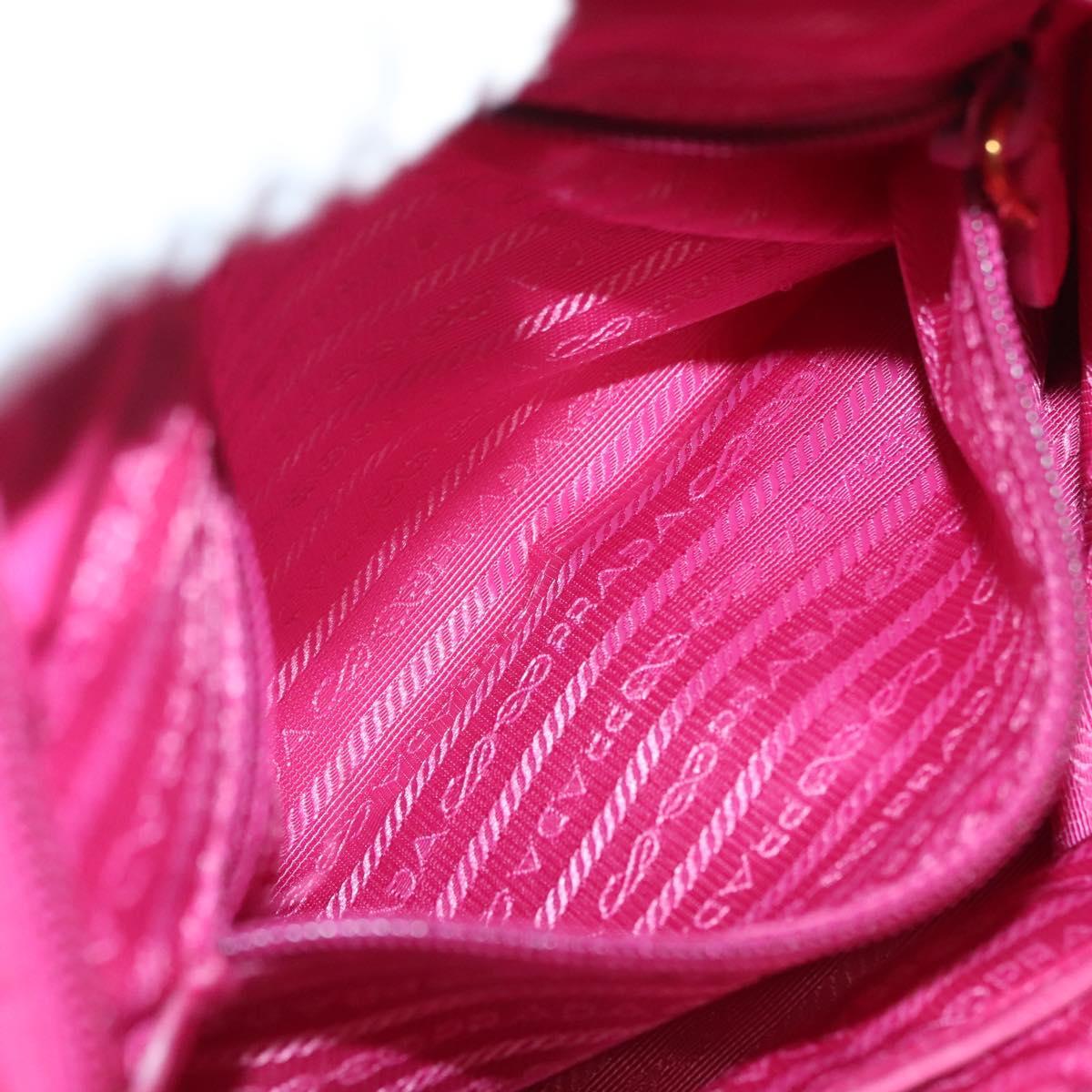 PRADA Hand Bag Nylon 2way Pink Gold Auth 135626