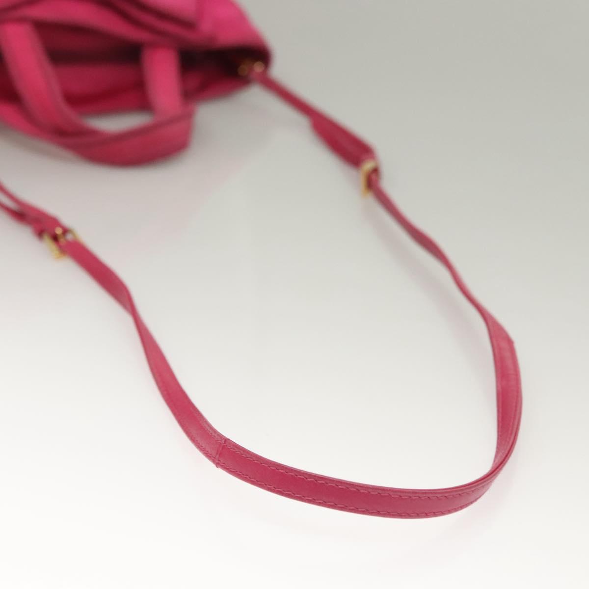 PRADA Hand Bag Nylon 2way Pink Gold Auth 135626