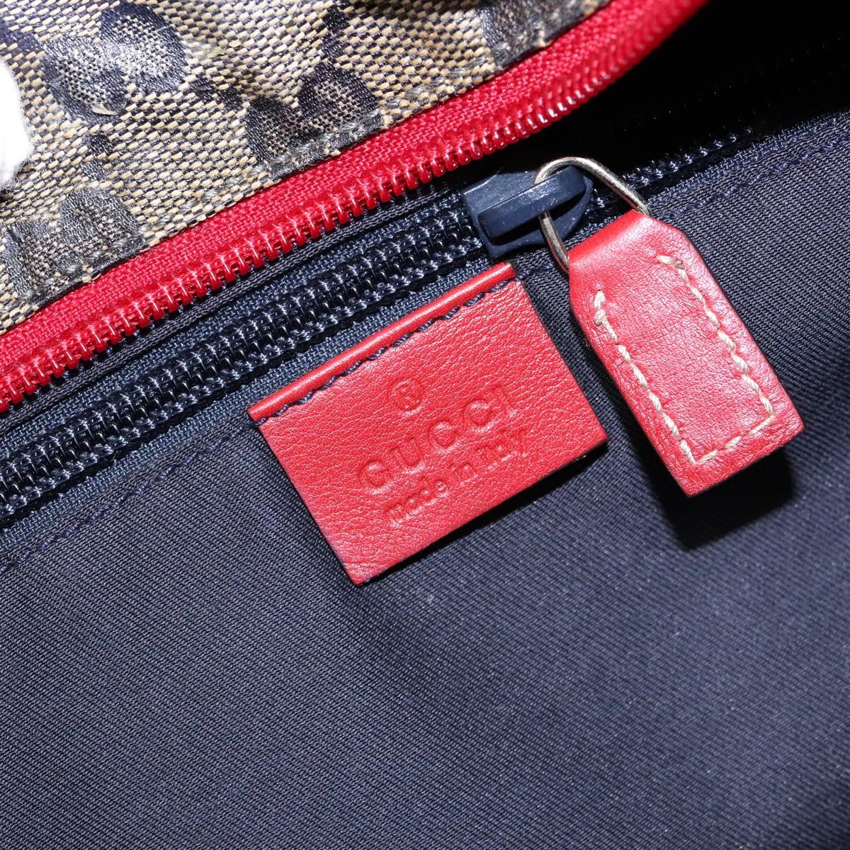 GUCCI GG Crystal Sherry Line Tote Bag Coated Canvas Red Navy 131230 Auth 135630