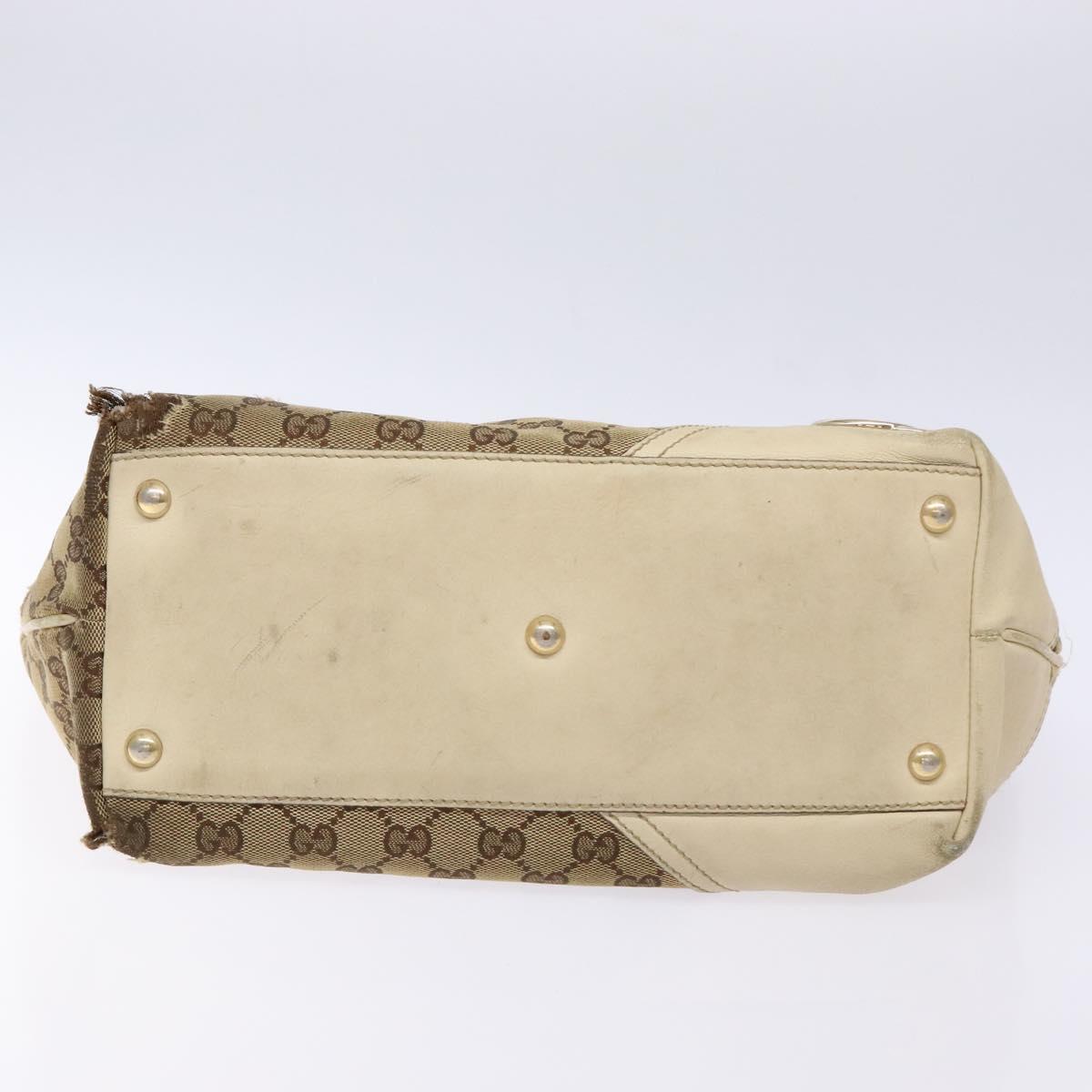 GUCCI GG Canvas Tote Bag Beige Gold 169946 Auth 135643