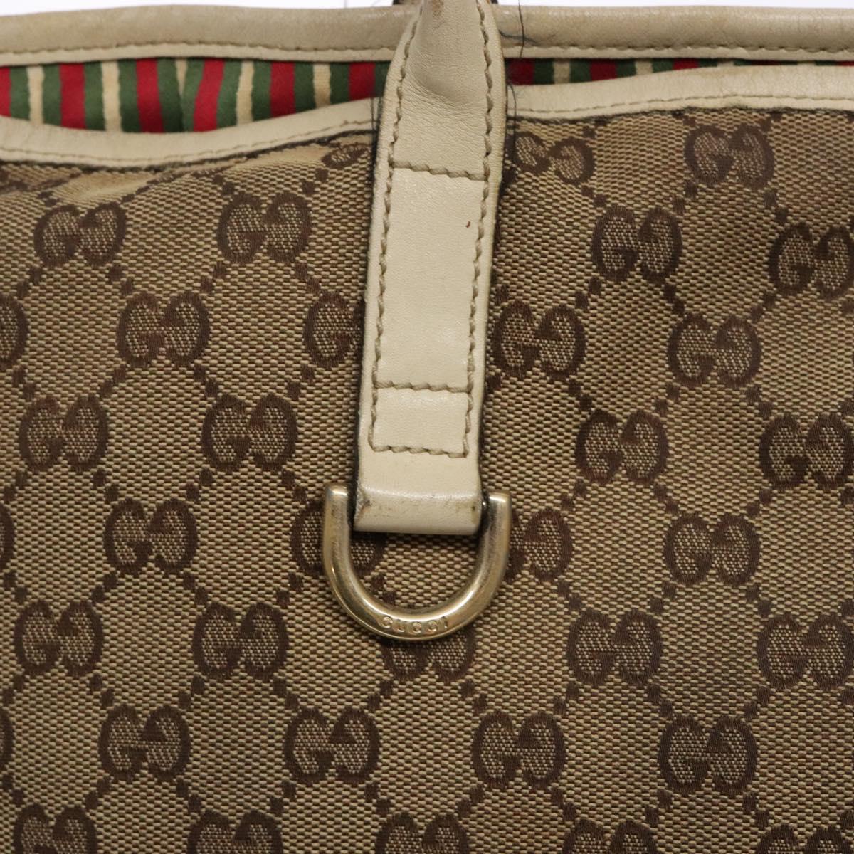 GUCCI GG Canvas Tote Bag Beige Gold 169946 Auth 135643