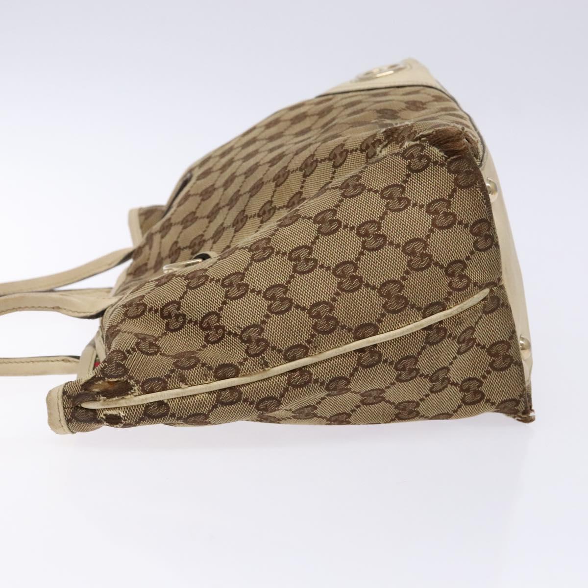 GUCCI GG Canvas Tote Bag Beige Gold 169946 Auth 135643