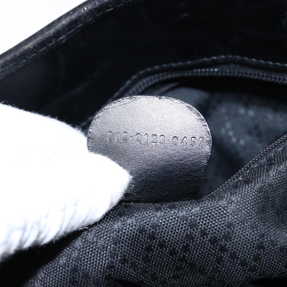 GUCCI Tote Bag Nylon Black Silver 002 2123 0457 Auth 135644