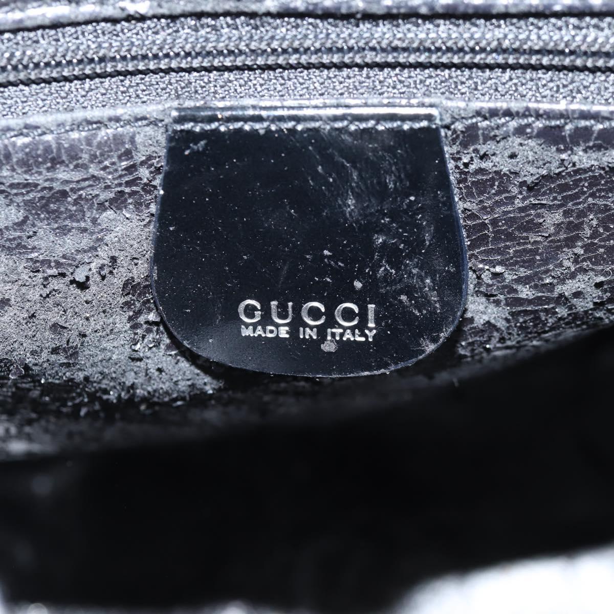 GUCCI Hand Bag Leather 2way Black Silver 000 1013 0504 Auth 135659