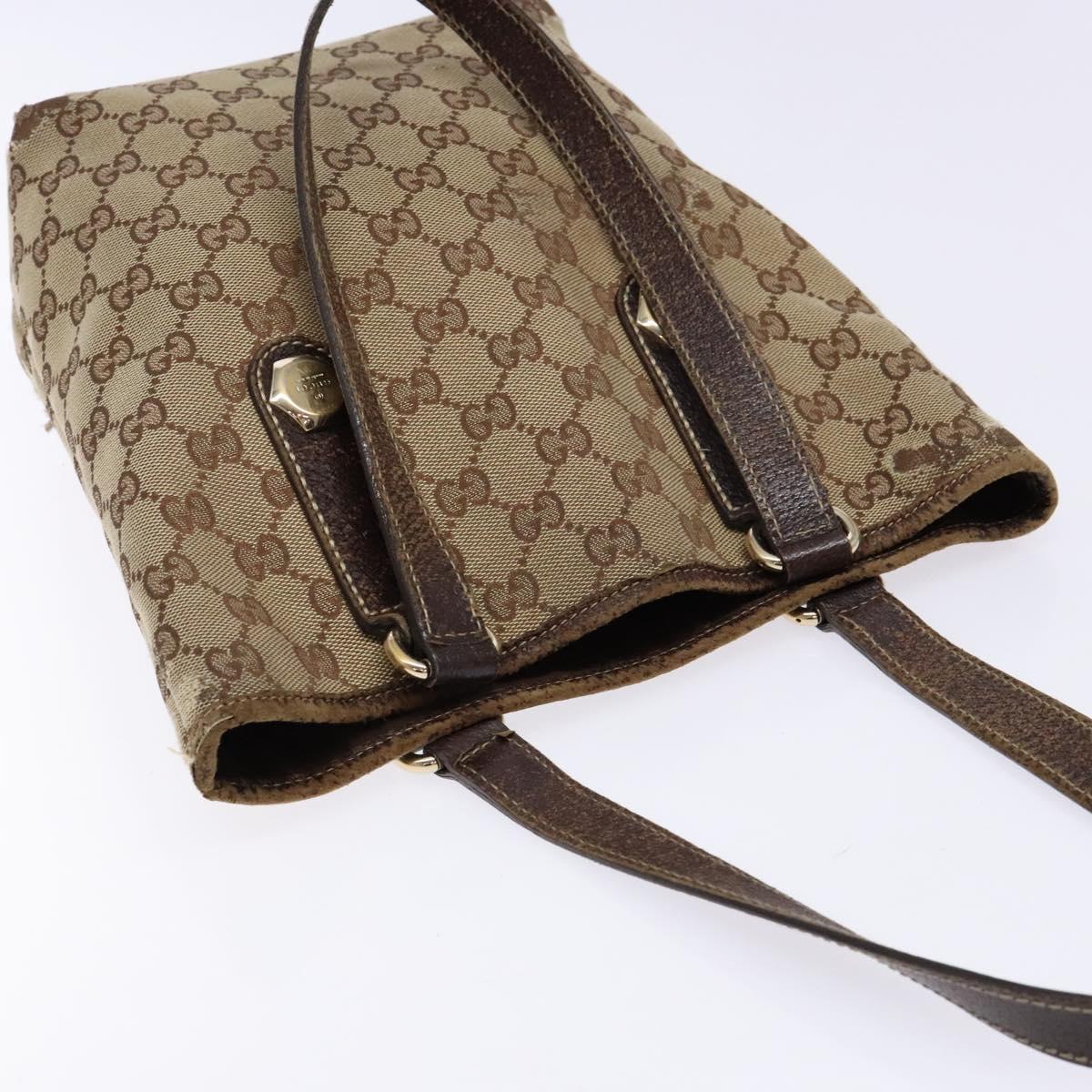 GUCCI GG Canvas Tote Bag Beige Gold 153361 Auth 135662