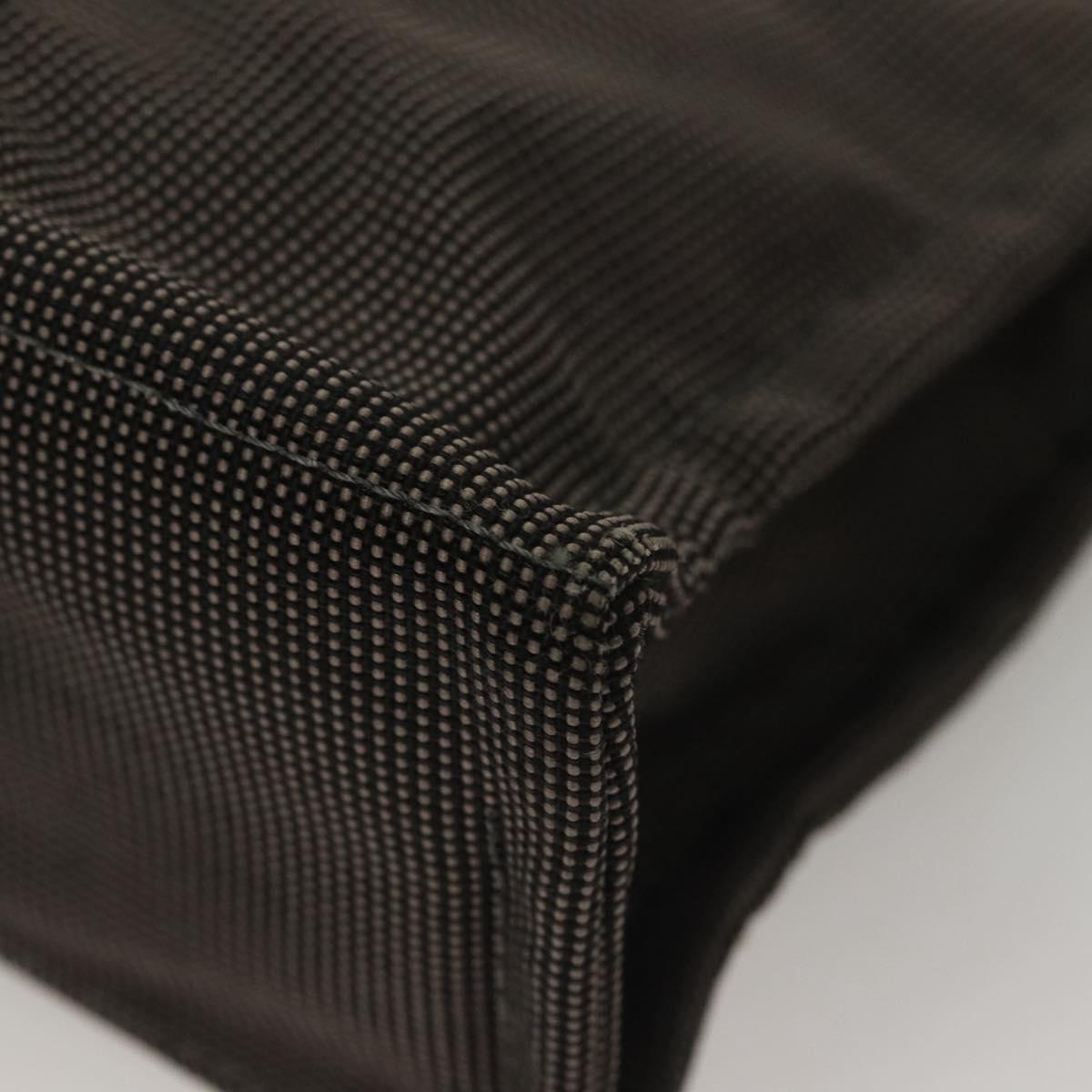 HERMES Her Line Hand Bag Canvas Gray Auth 135663