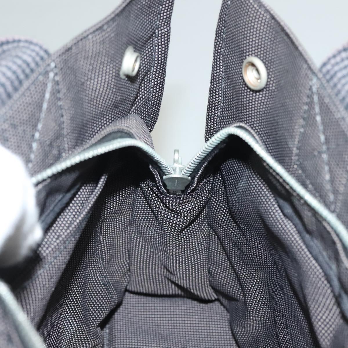 HERMES Her Line Hand Bag Canvas Gray Auth 135663