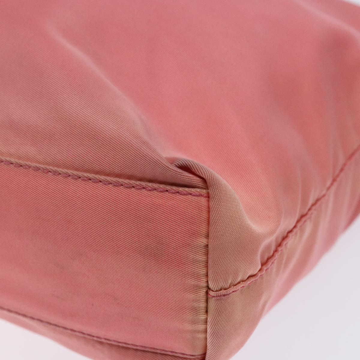 PRADA Tote Bag Nylon Pink Gold Auth 135667
