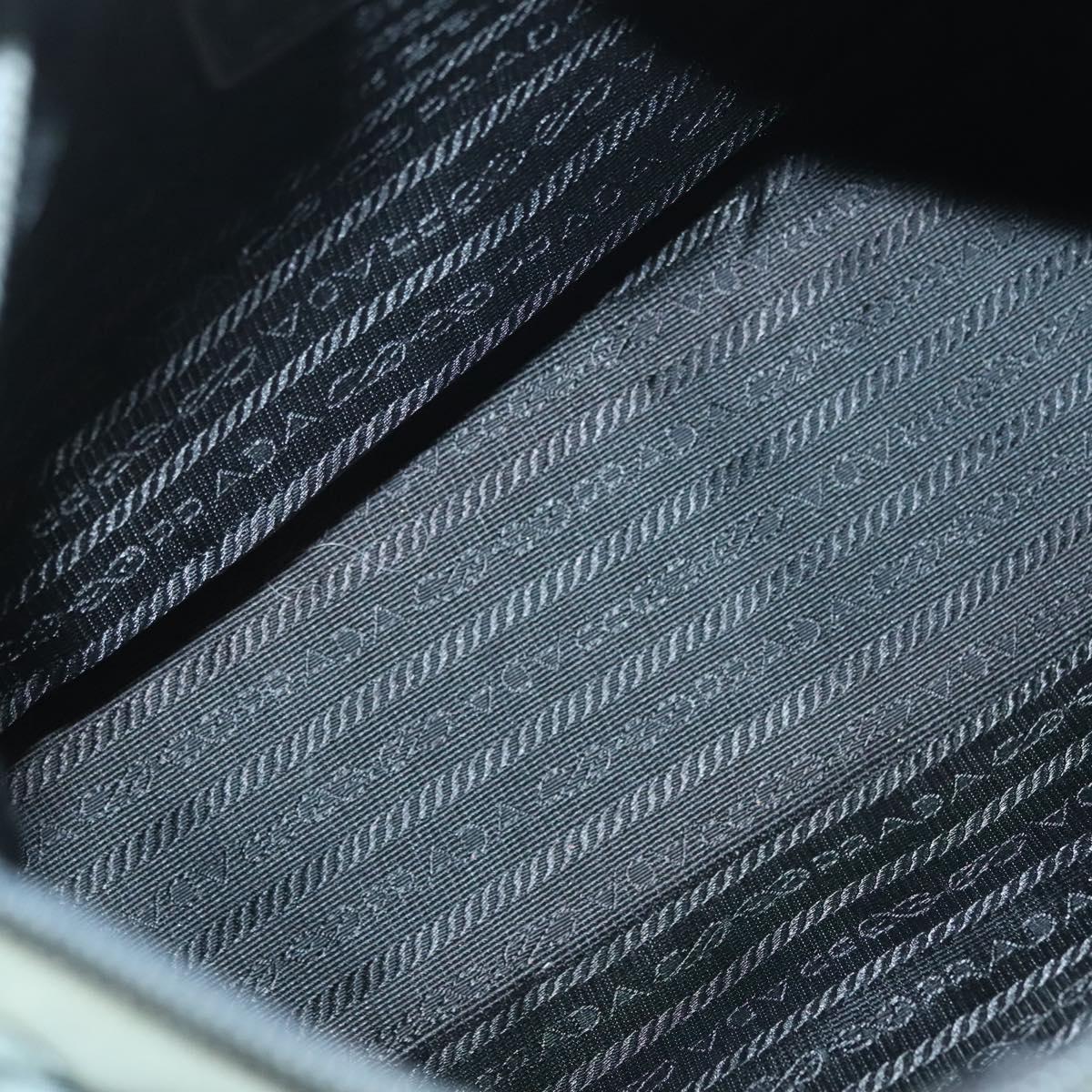 PRADA Hand Bag Nylon Khaki Silver Auth 135704