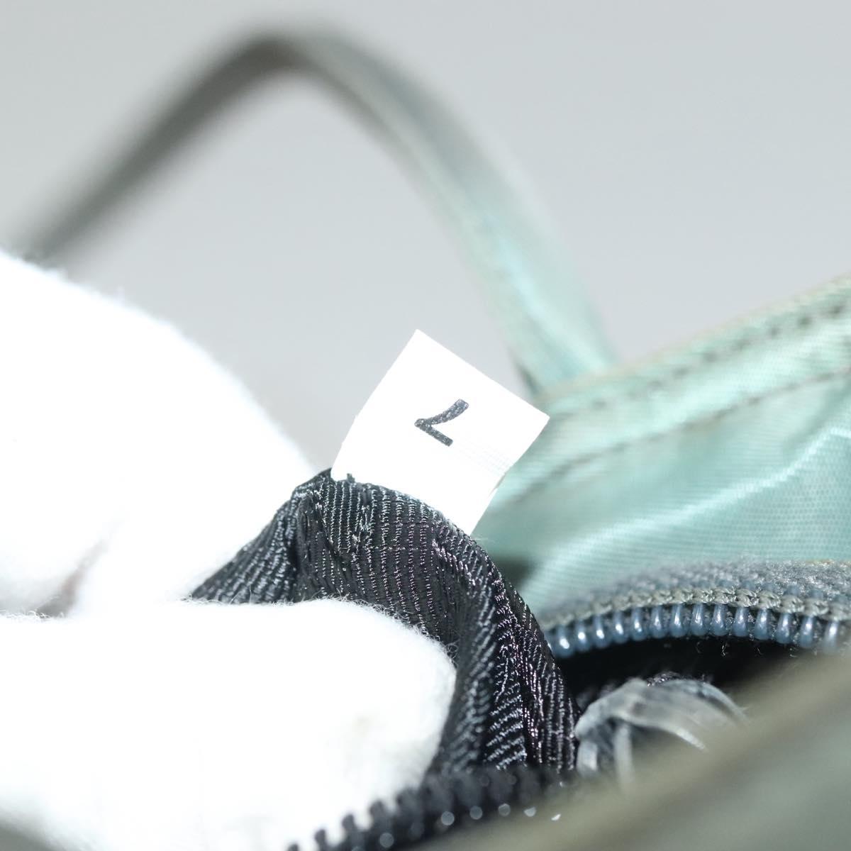 PRADA Hand Bag Nylon Khaki Silver Auth 135704