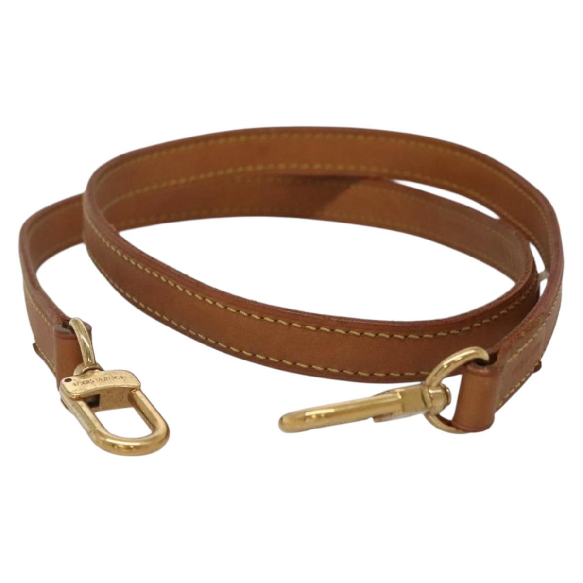 LOUIS VUITTON Shoulder Strap Leather Beige LV Auth 135762