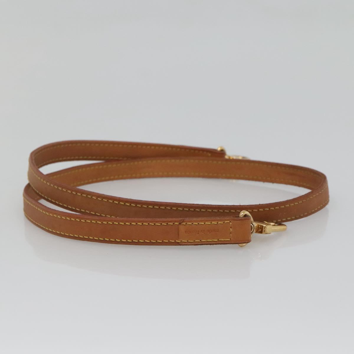 LOUIS VUITTON Shoulder Strap Leather Beige LV Auth 135762