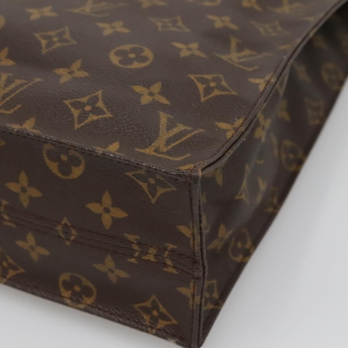 LOUIS VUITTON Monogram Sac Plat Hand Bag M51140 LV Auth 135768