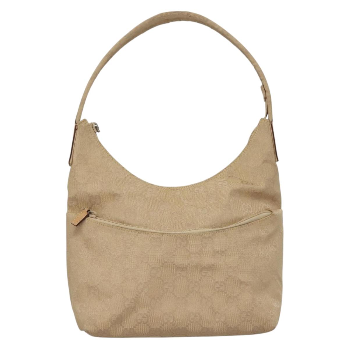 GUCCI GG Canvas Shoulder Bag Beige 001 3386 Auth 135789
