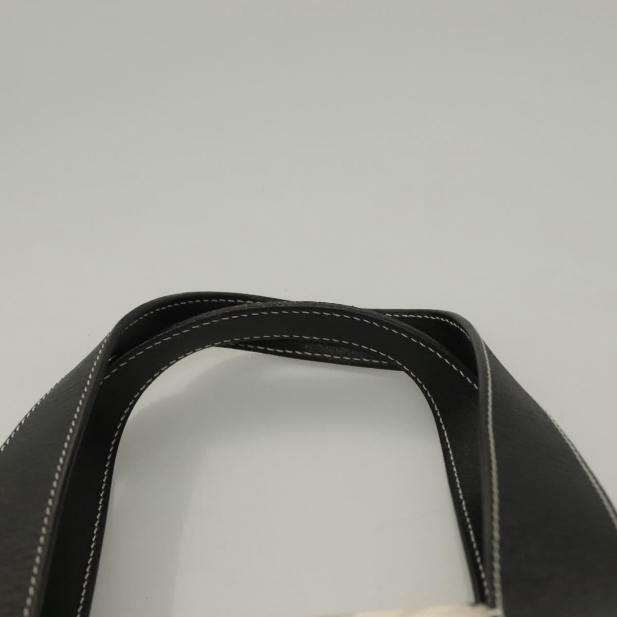 BURBERRY Tote Bag Canvas Black Silver Auth 135811