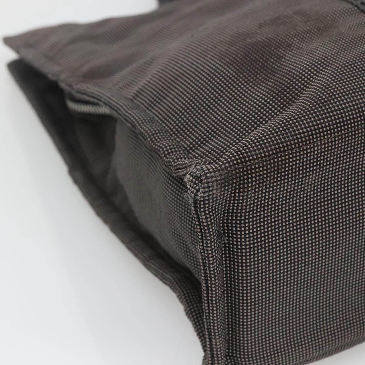 HERMES Her Line MM Hand Bag Canvas Gray Auth 135814