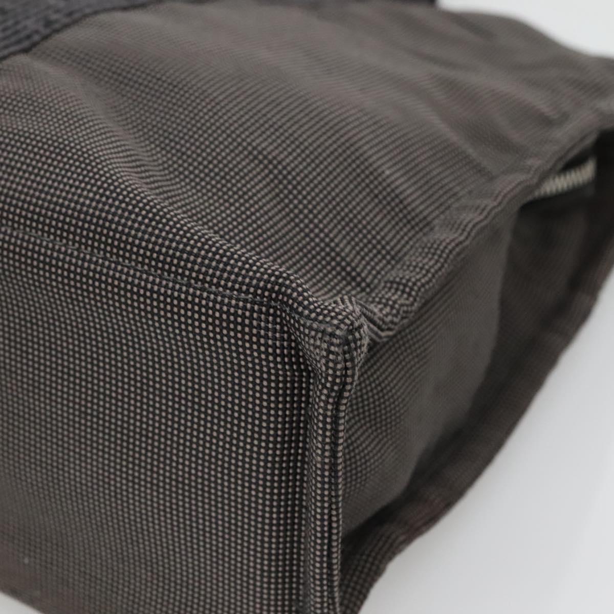 HERMES Her Line MM Hand Bag Canvas Gray Auth 135814