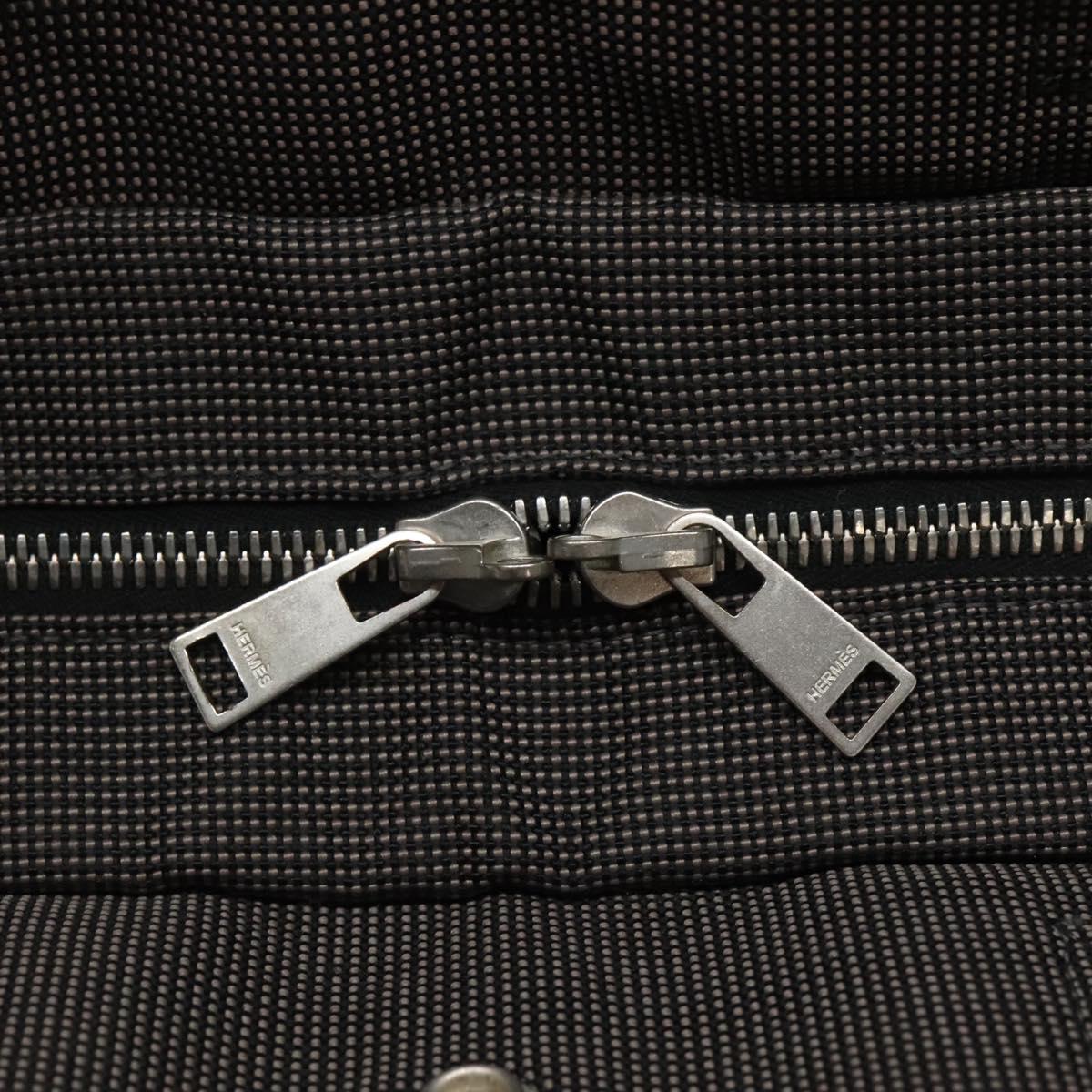 HERMES Her Line MM Hand Bag Canvas Gray Auth 135814