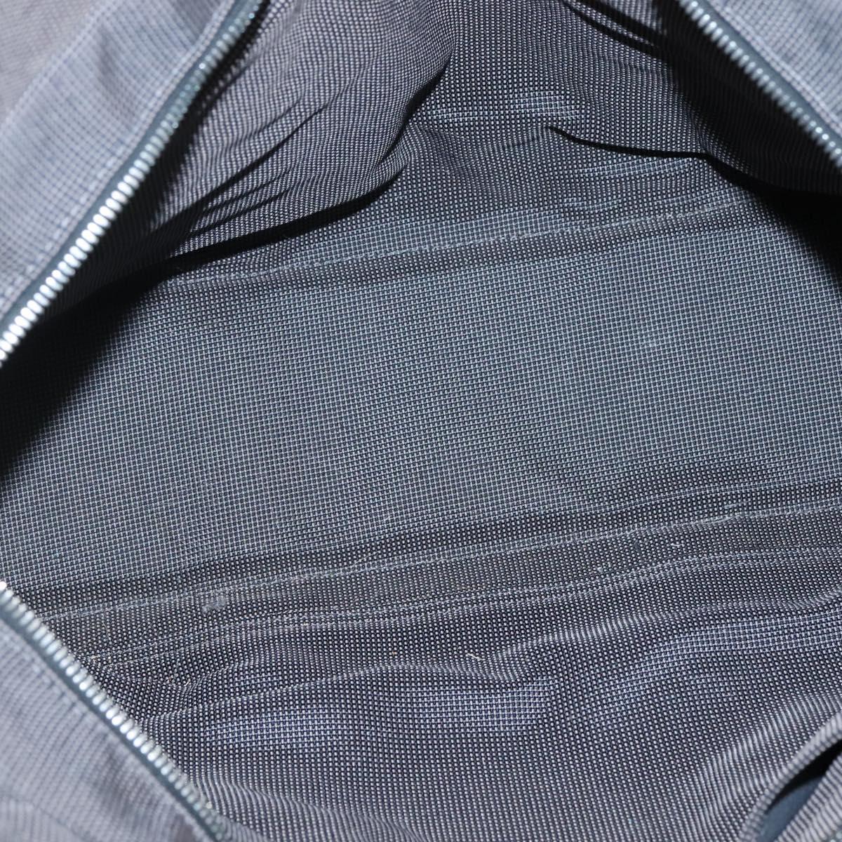 HERMES Her Line MM Hand Bag Canvas Gray Auth 135814