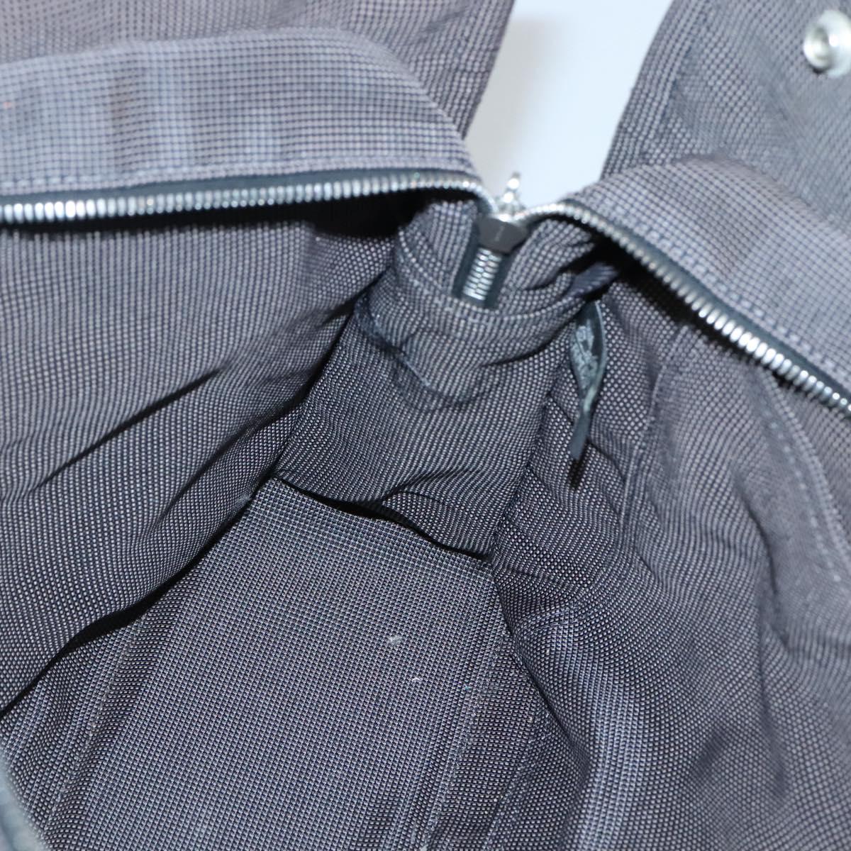 HERMES Her Line MM Hand Bag Canvas Gray Auth 135814