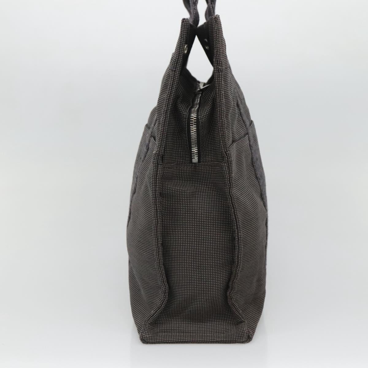 HERMES Her Line MM Hand Bag Canvas Gray Auth 135814