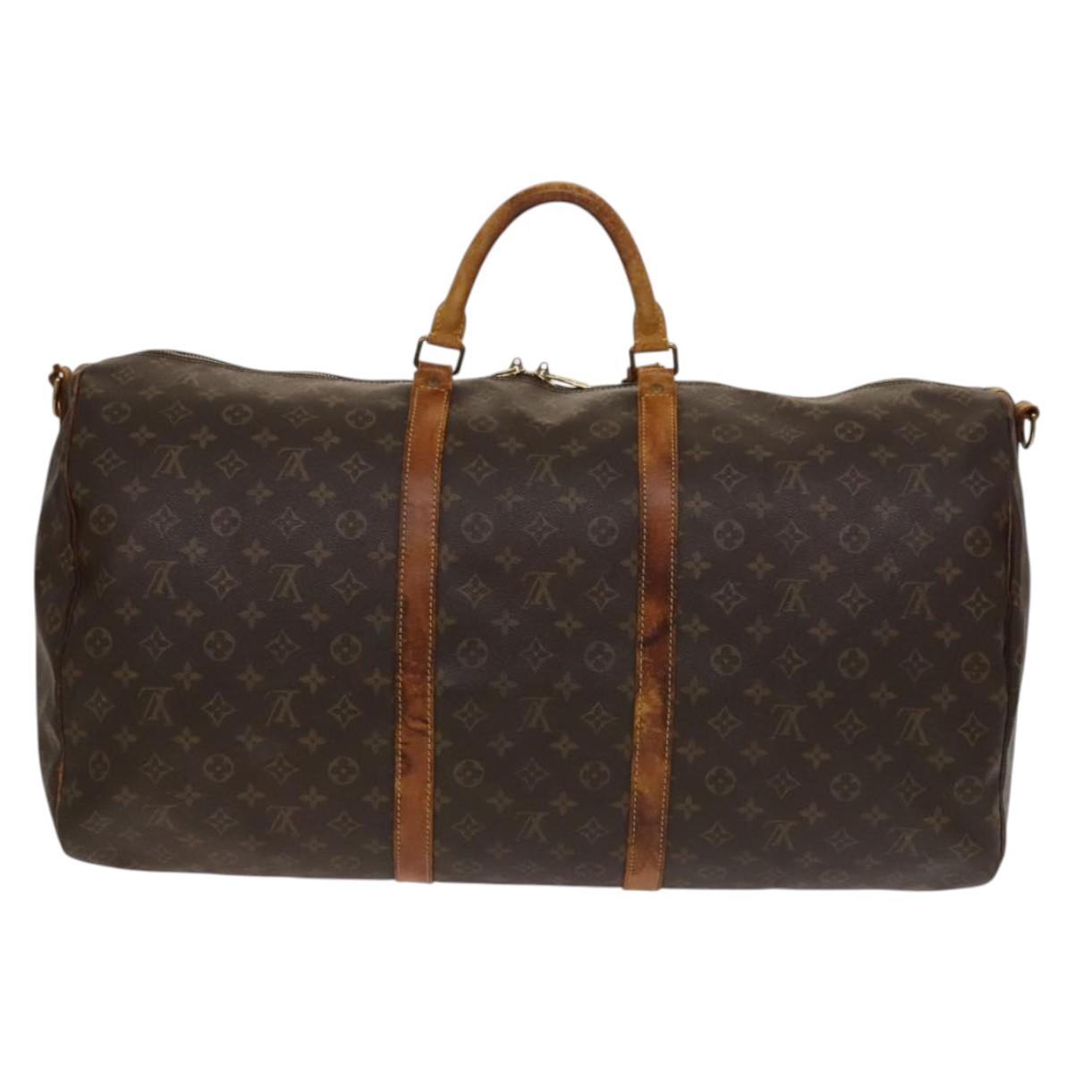LOUIS VUITTON Monogram Keepall Bandouliere 60 Boston Bag M41412 LV Auth 135855
