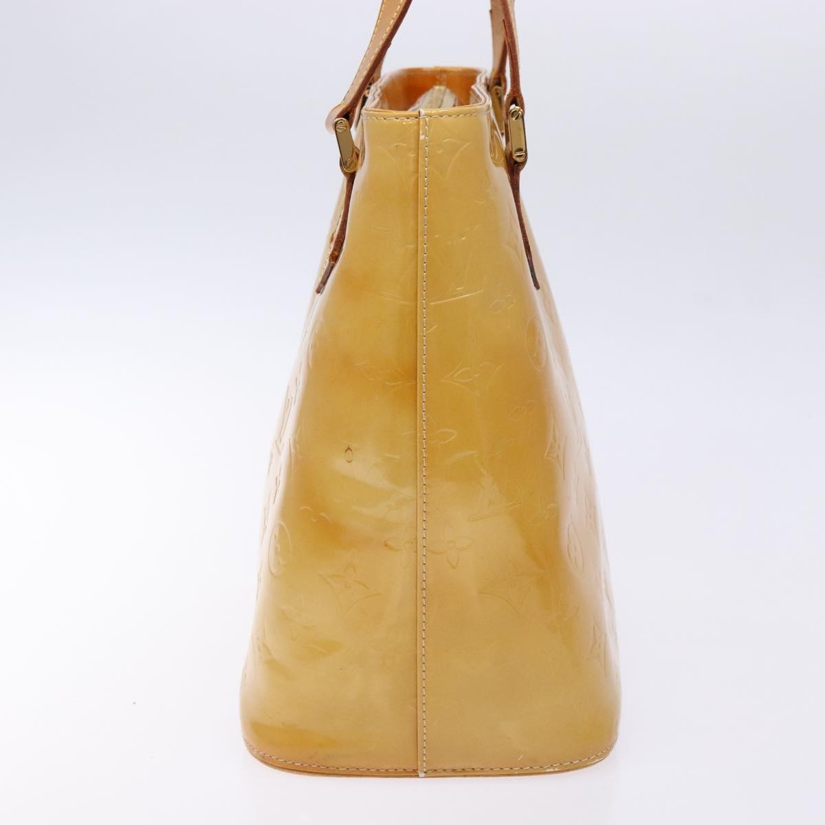 LOUIS VUITTON Monogram Vernis Houston Hand Bag Beige M91004 LV Auth 135882