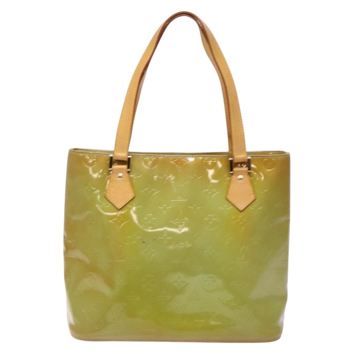 LOUIS VUITTON Monogram Vernis Houston Hand Bag Baby Blue M91005 LV Auth 135883
