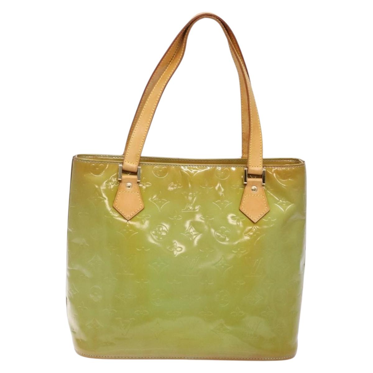 LOUIS VUITTON Monogram Vernis Houston Hand Bag Baby Blue M91005 LV Auth 135883