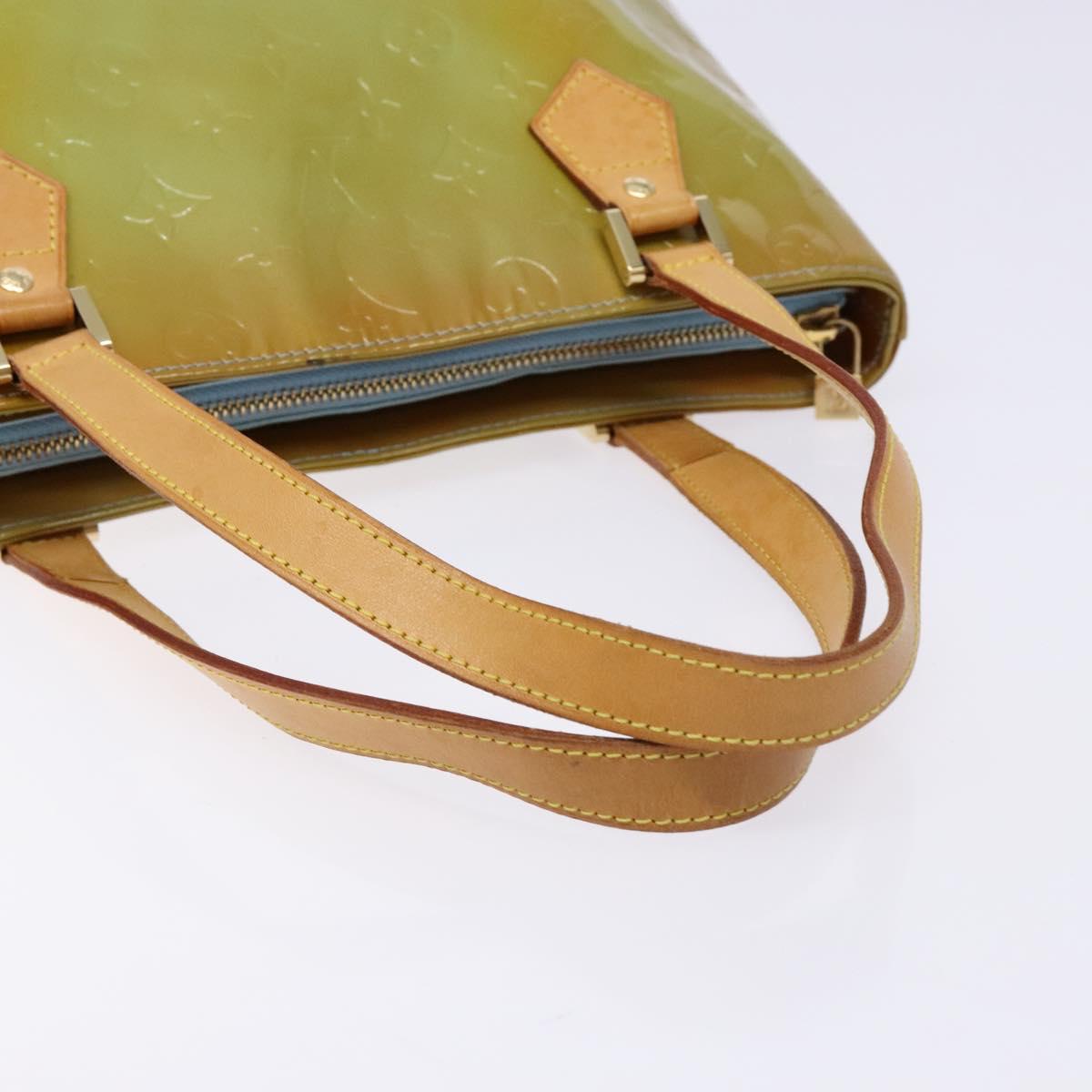 LOUIS VUITTON Monogram Vernis Houston Hand Bag Baby Blue M91005 LV Auth 135883