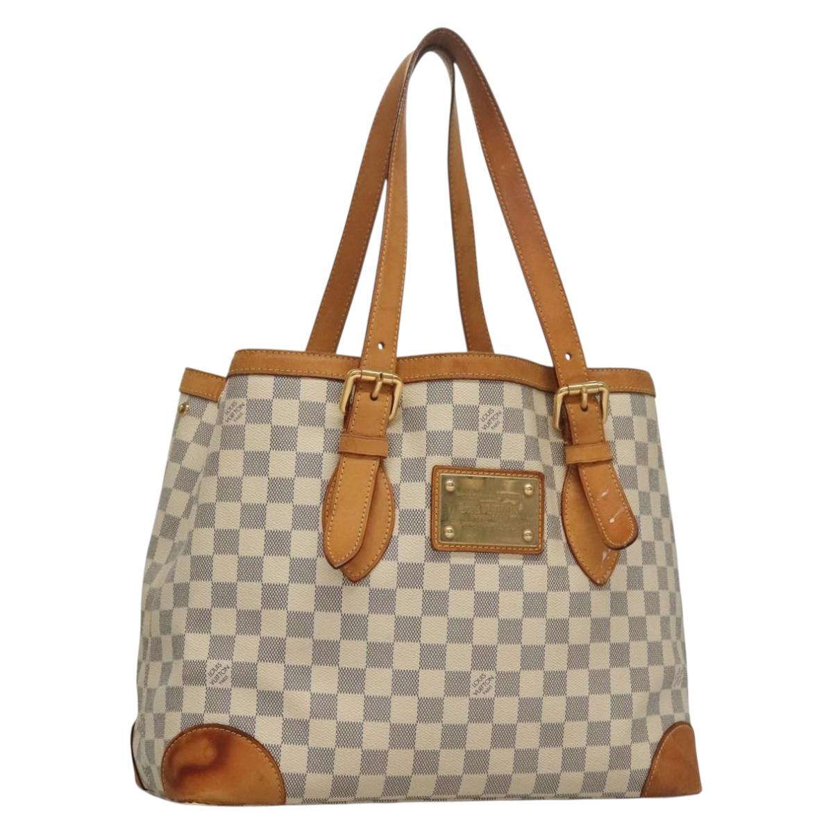 LOUIS VUITTON Damier Azur Hampstead MM Tote Bag N51206 LV Auth 135893