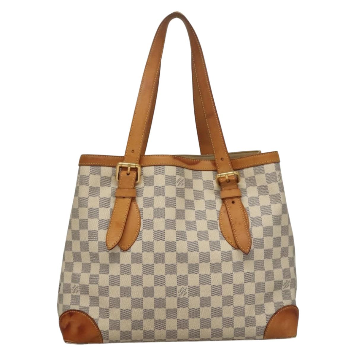 LOUIS VUITTON Damier Azur Hampstead MM Tote Bag N51206 LV Auth 135893