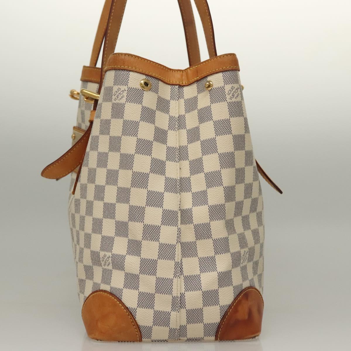 LOUIS VUITTON Damier Azur Hampstead MM Tote Bag N51206 LV Auth 135893