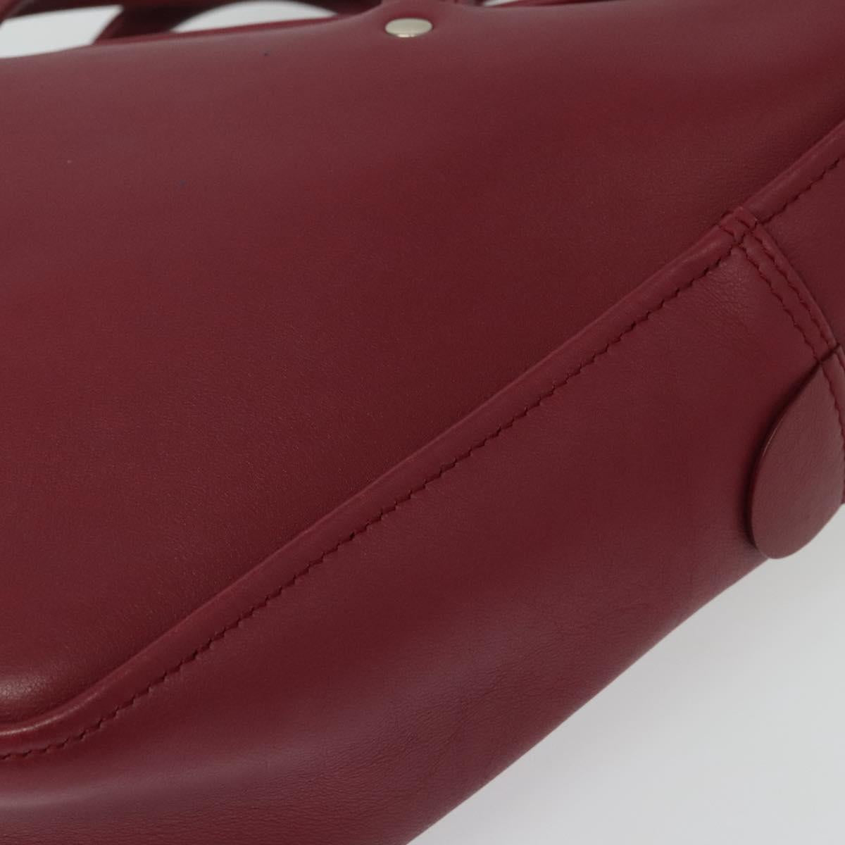 BALENCIAGA Triangle Duffel Hand Bag Leather 2way Red 476975 Auth 135922