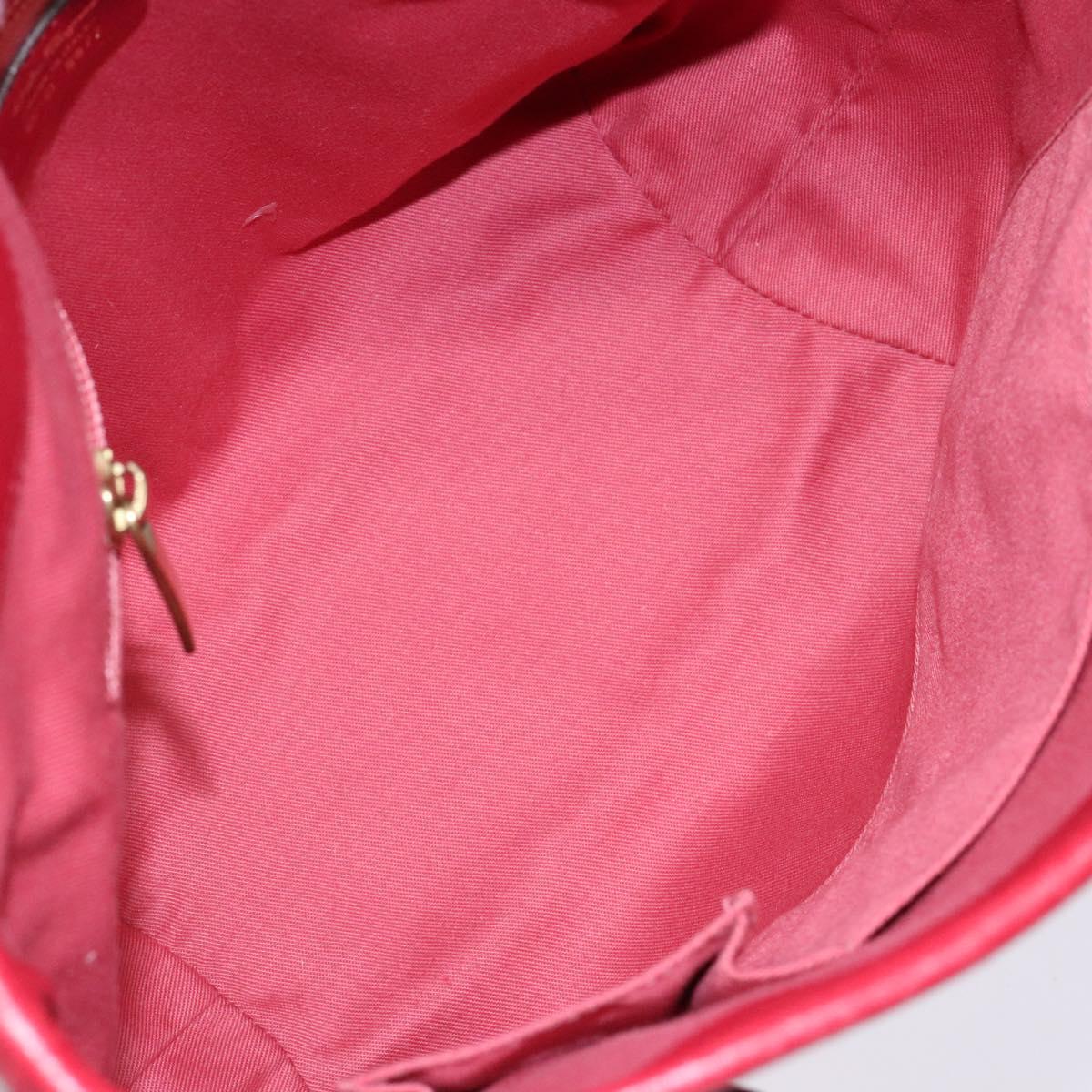 Salvatore Ferragamo Gancini Hand Bag Leather Red Gold Auth 135928