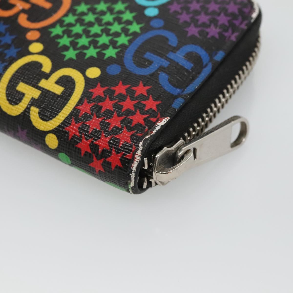 GUCCI GG Psychedelic Compact Wallet Black Silver 601095 Auth 135969