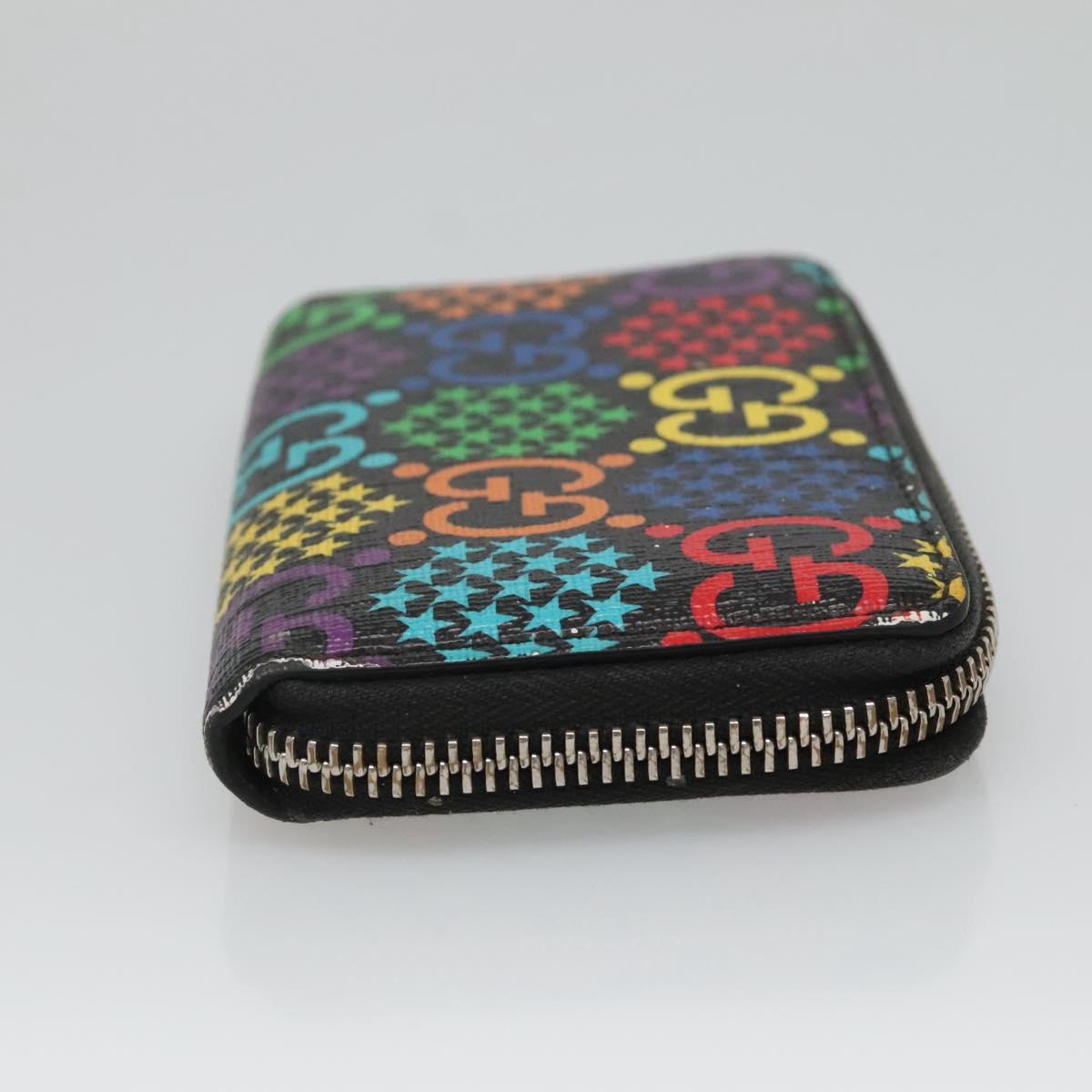 GUCCI GG Psychedelic Compact Wallet Black Silver 601095 Auth 135969