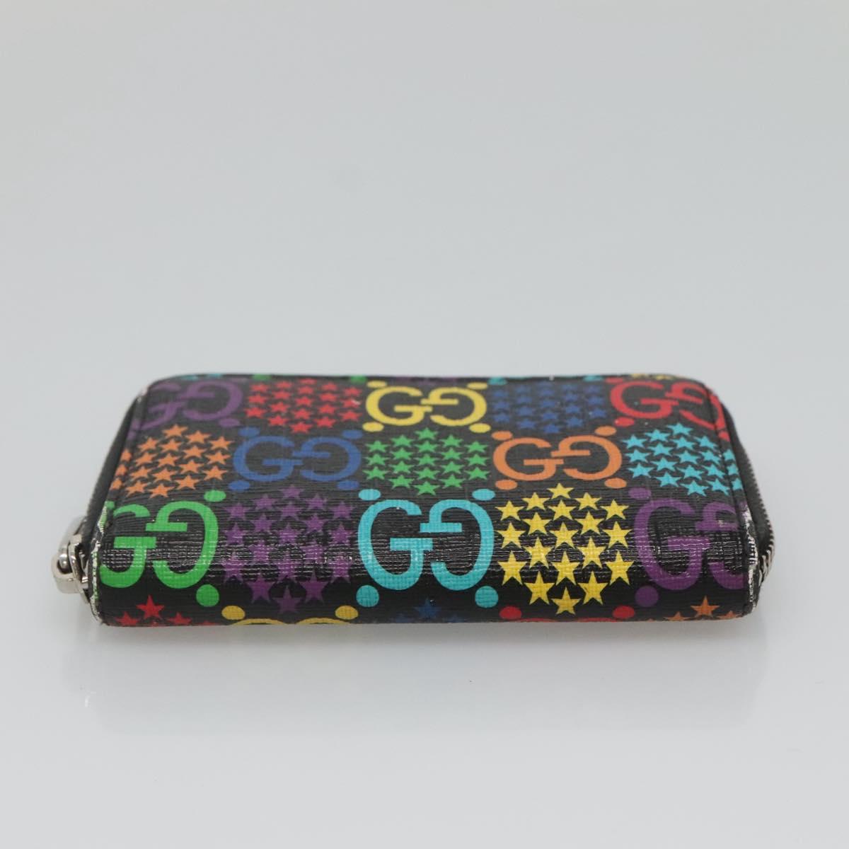 GUCCI GG Psychedelic Compact Wallet Black Silver 601095 Auth 135969