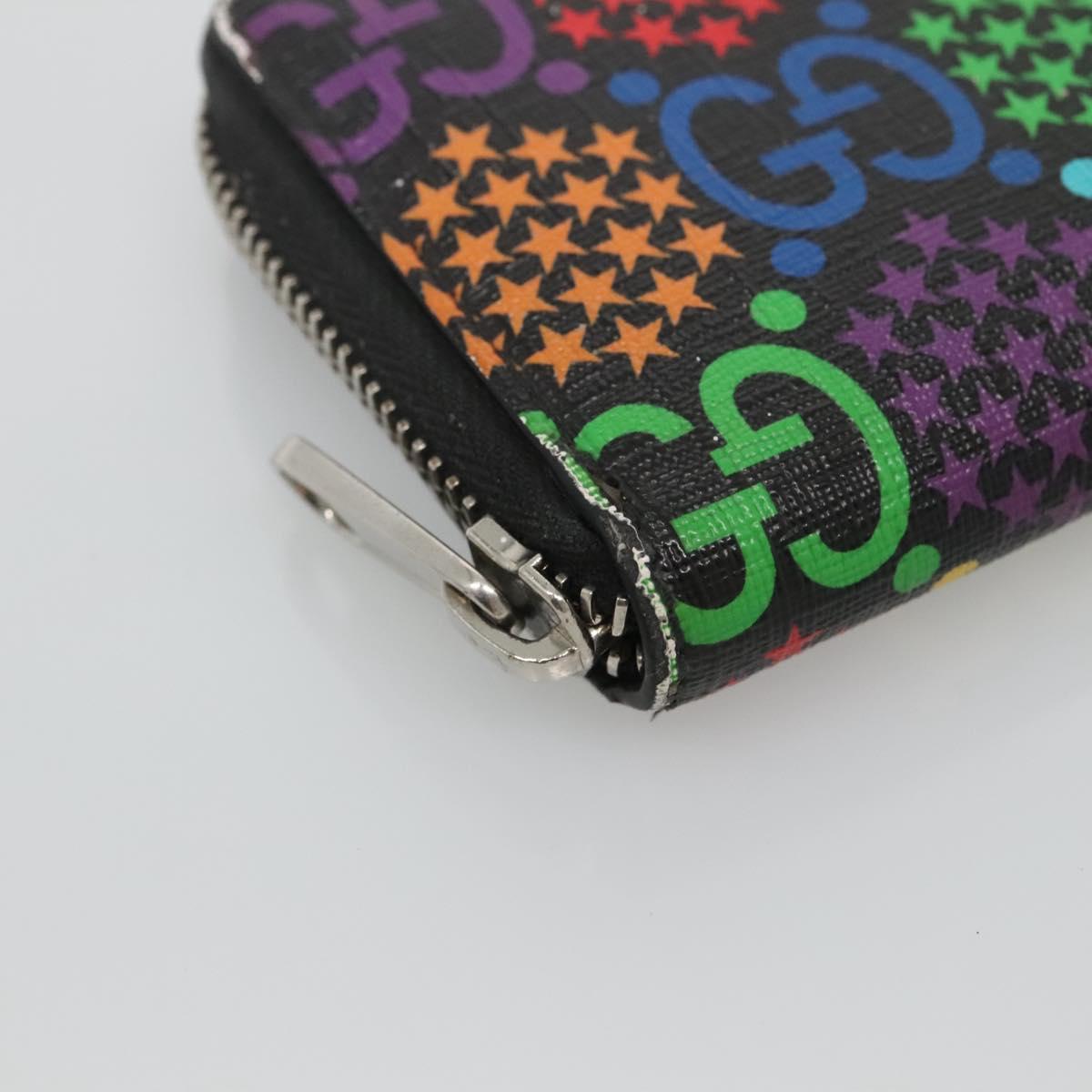 GUCCI GG Psychedelic Compact Wallet Black Silver 601095 Auth 135969