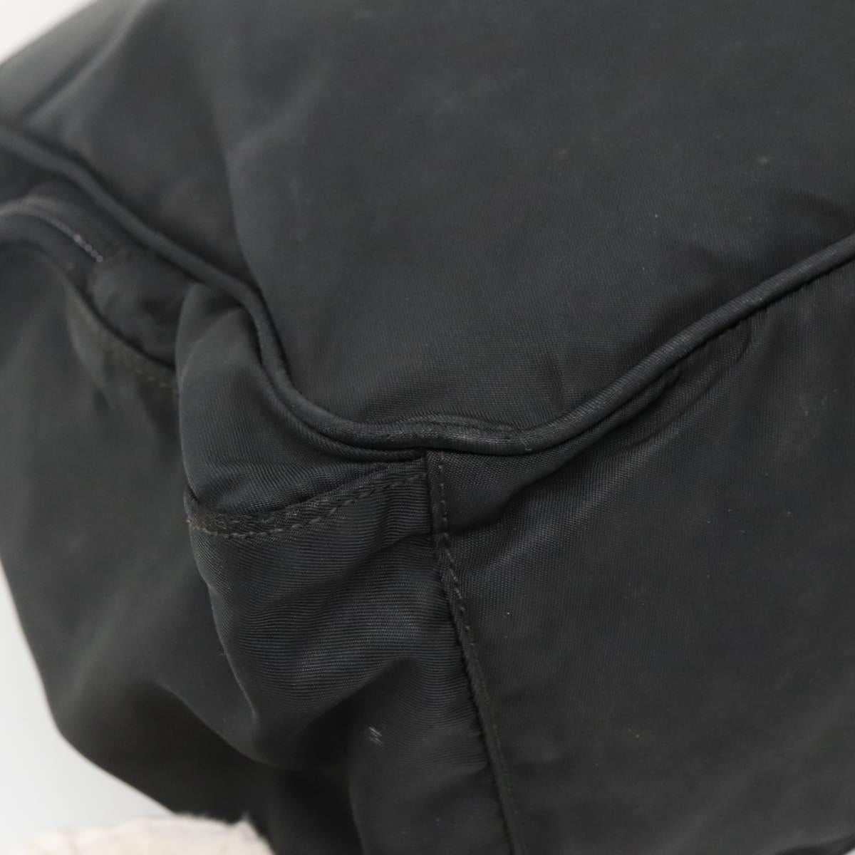 PRADA Shoulder Bag Nylon Black Silver Auth 135983